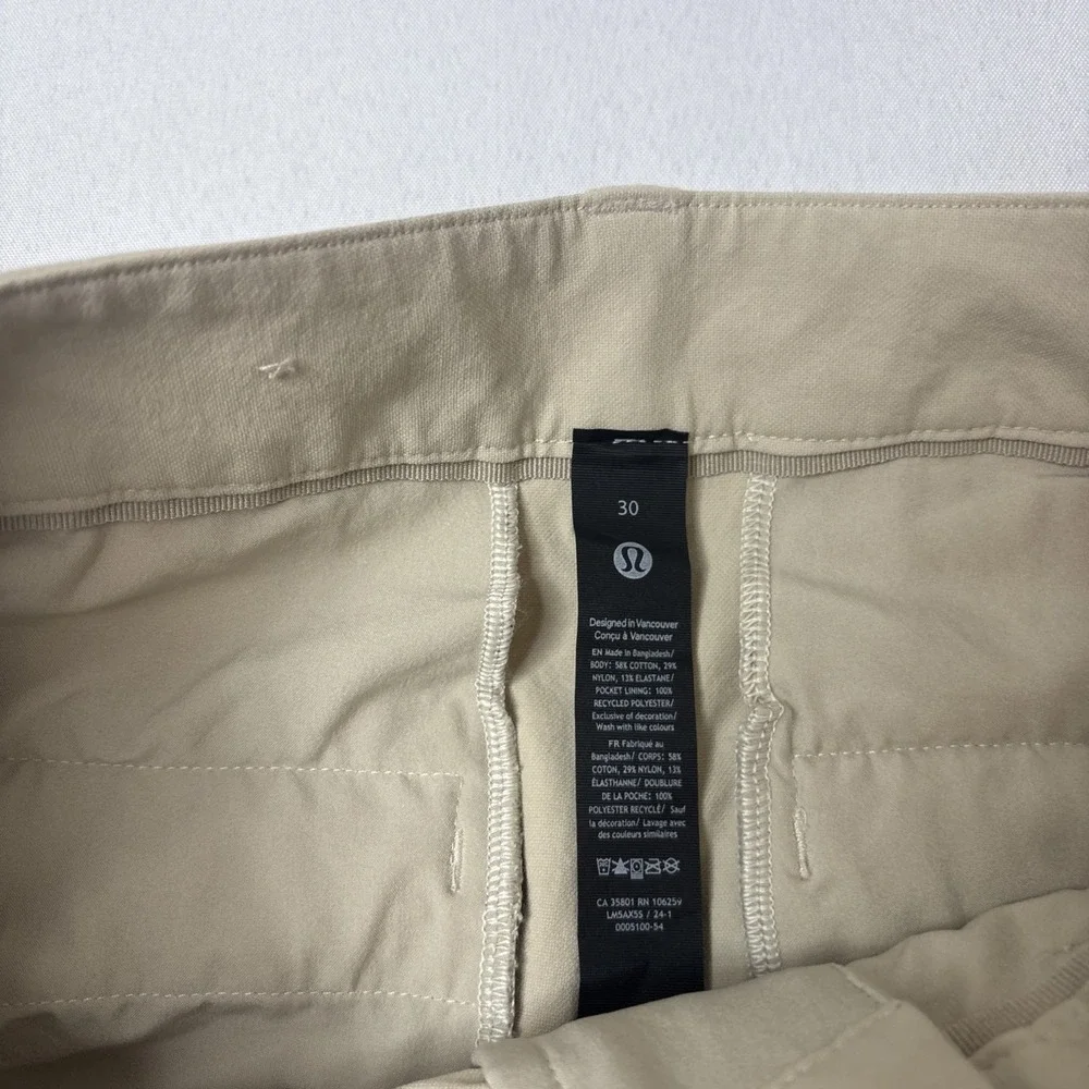 Lululemon ABC Classic Fit Trouser Pants Mens 3o X30Tan Chino VersaTwill Stretch